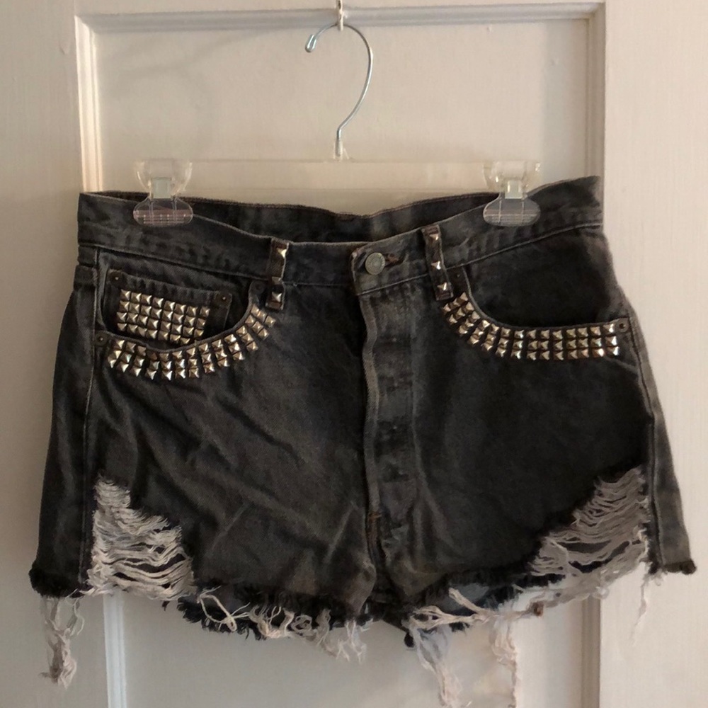 Levi Studded Cutoff Jean Shorts